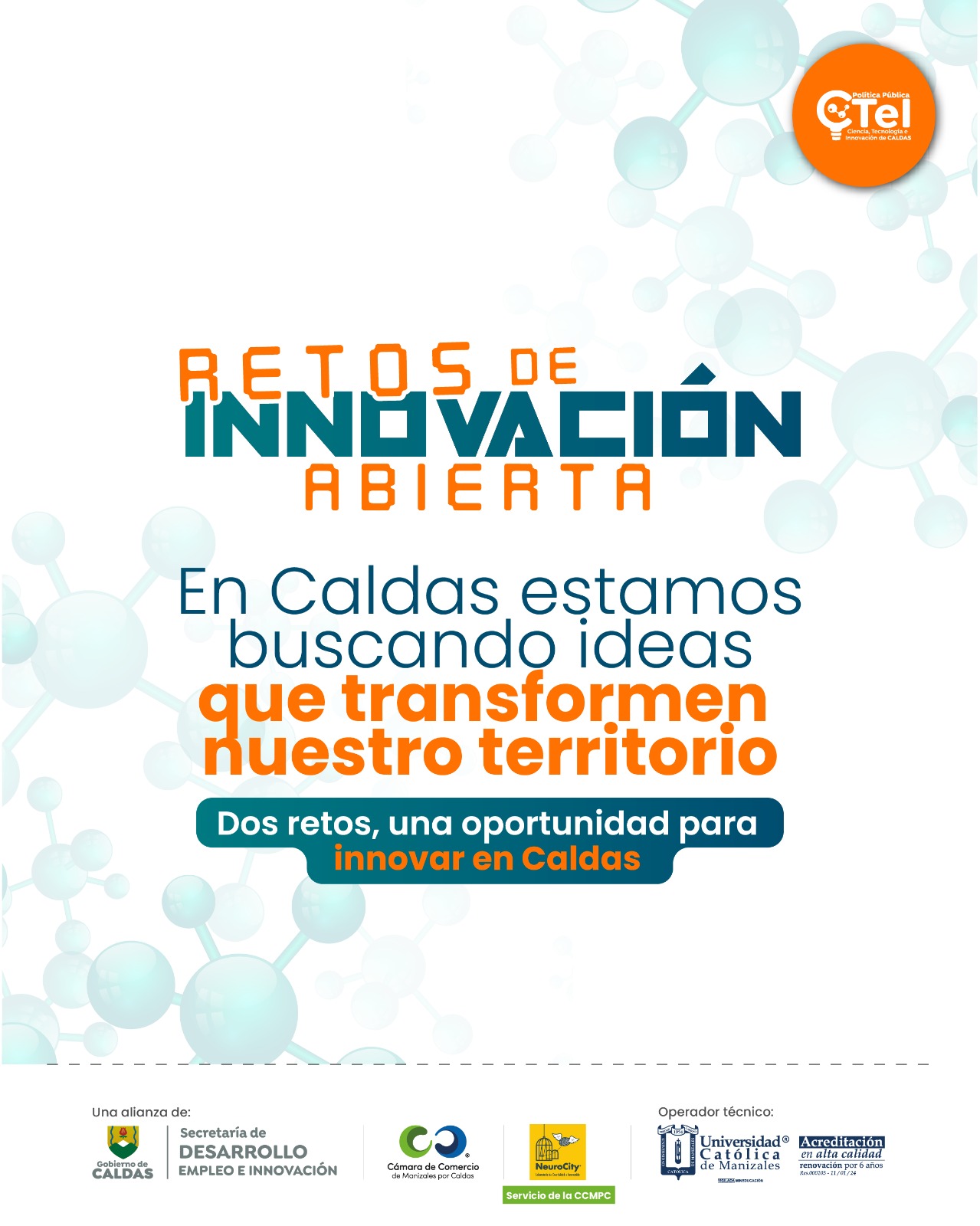 Caldas lanza convocatoria de Innovacion Abierta 2026 que busca ideas innovadoras para resolver retos