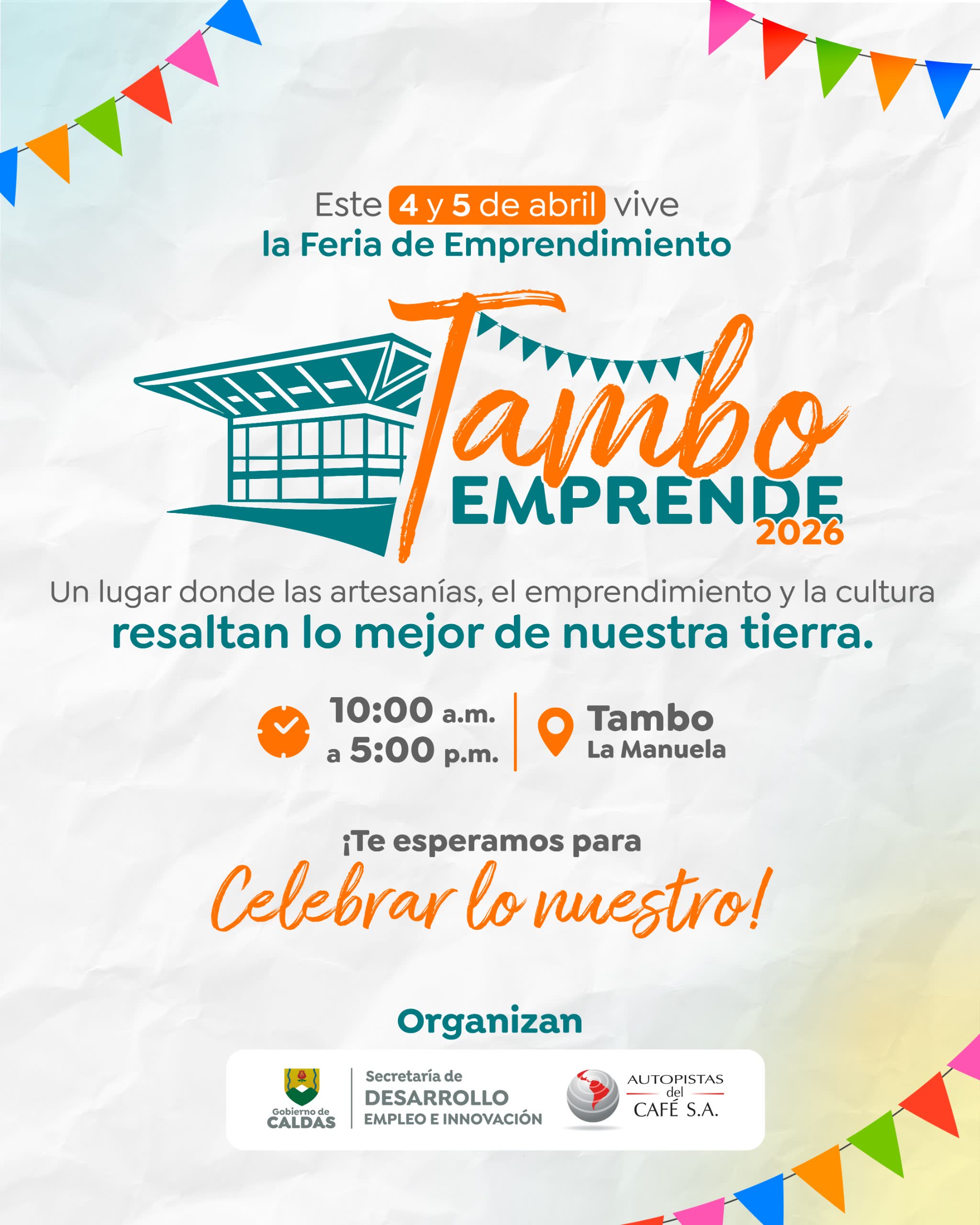 Este fin de semana: Tambo Emprende, feria para apoyar el talento caldense