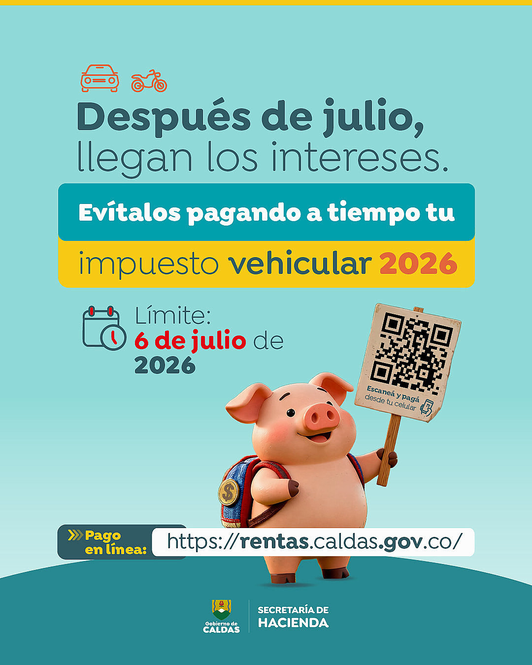 Contribuyentes en Caldas tienen plazo hasta el 6 de julio para evitar sanciones en el Impuesto Vehicular